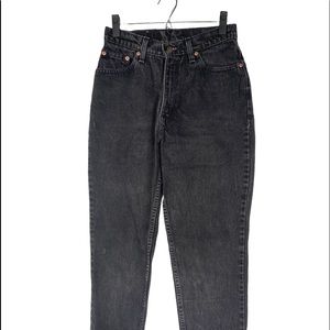 Vintage Womens Levis 512 High Rise Denim Jeans Size 11 Black Med Tapered